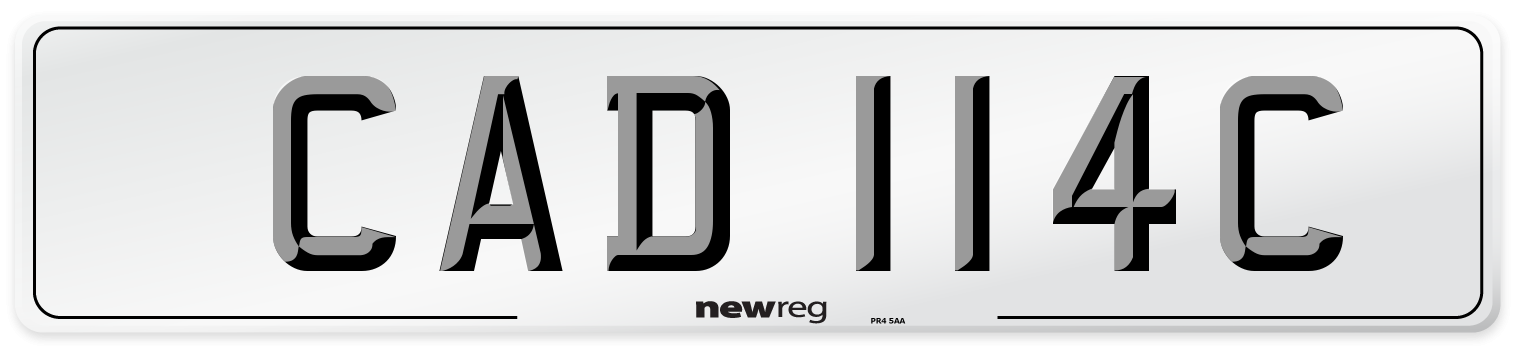 CAD 114C Number Plate from New Reg